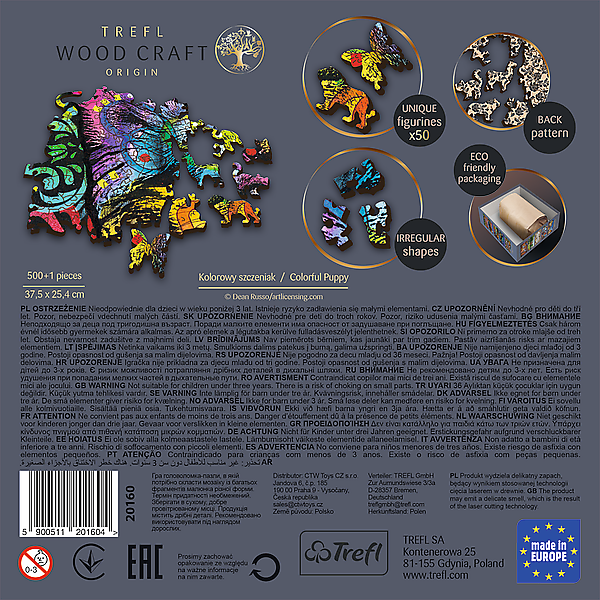 Štenac u bojama - Drvene puzzle