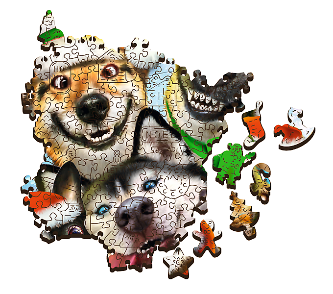 Svečani psi - Drvene puzzle